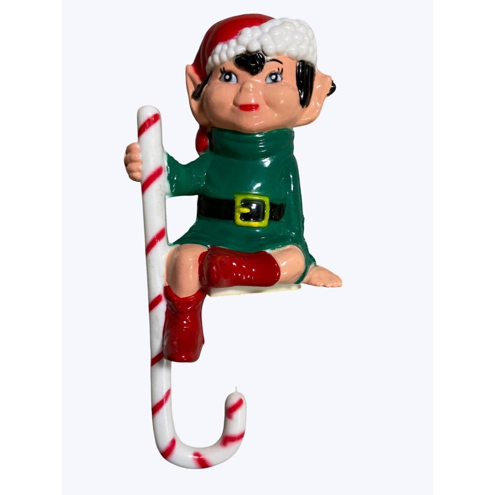 Holiday Stocking Hangers Set Of Four Vintage Plastic Hangers - Picture 8 of 15